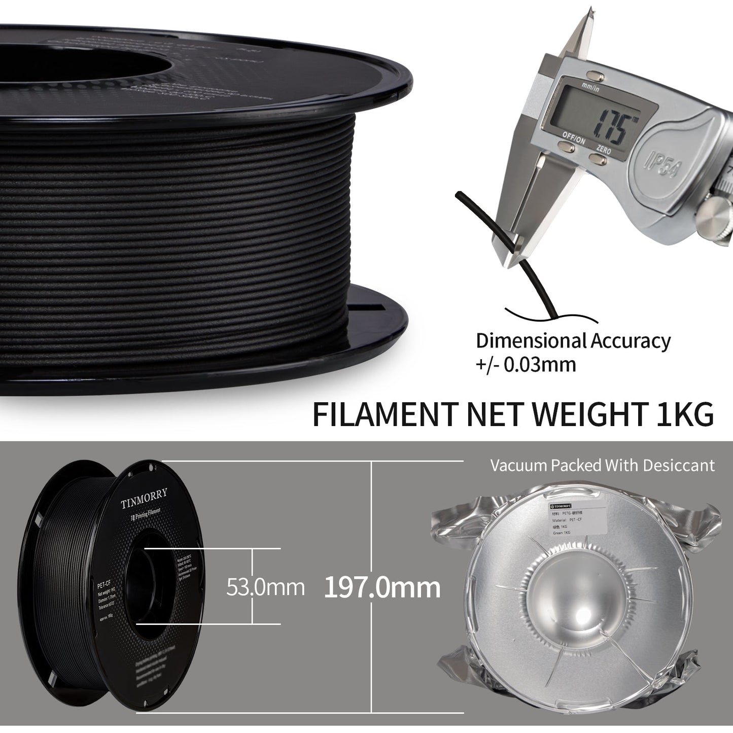 TINMORRY PET-CF Filament 1.75mm 1Kg