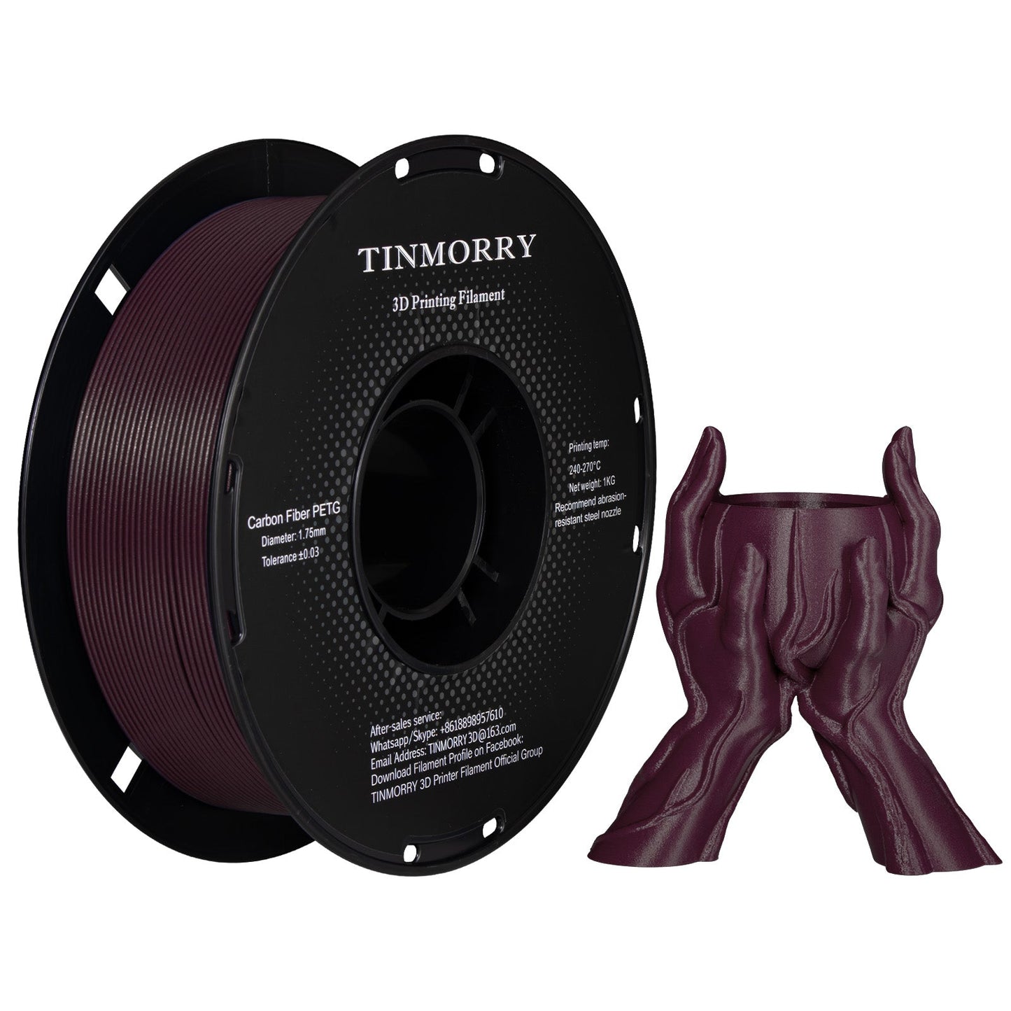 TINMORRY PETG-CF Filament 1.75mm 1Kg