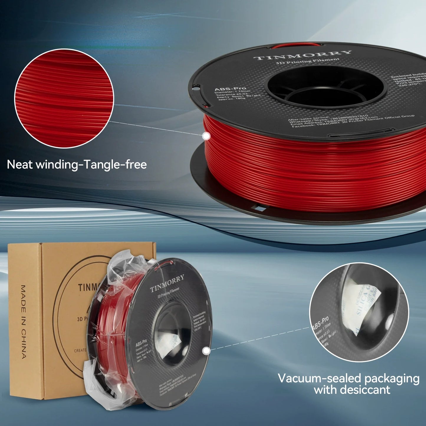 TINMORRY ABS-Pro Filament 1.75mm 1Kg