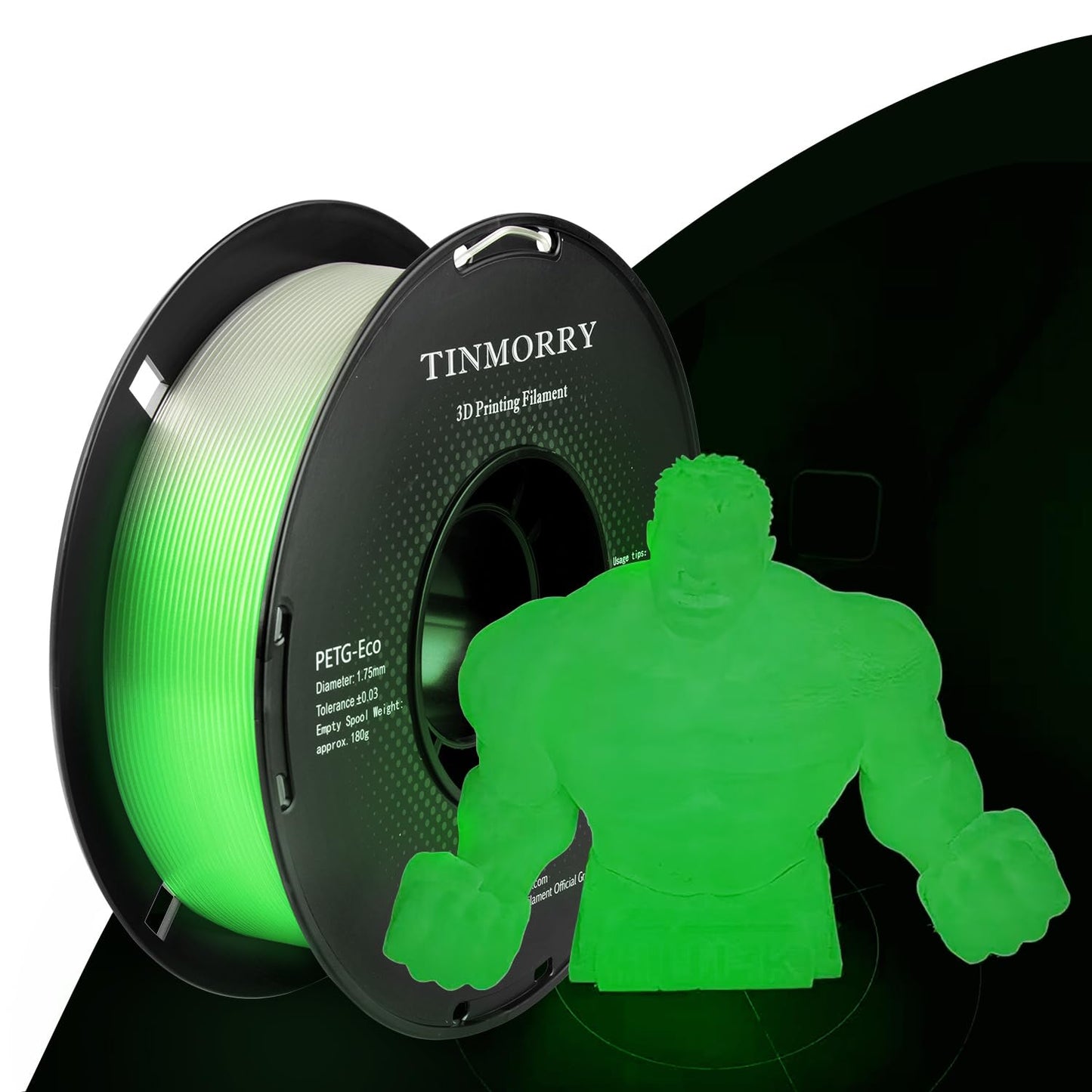 TINMORRY PETG Glow Filament 1.75mm 1Kg