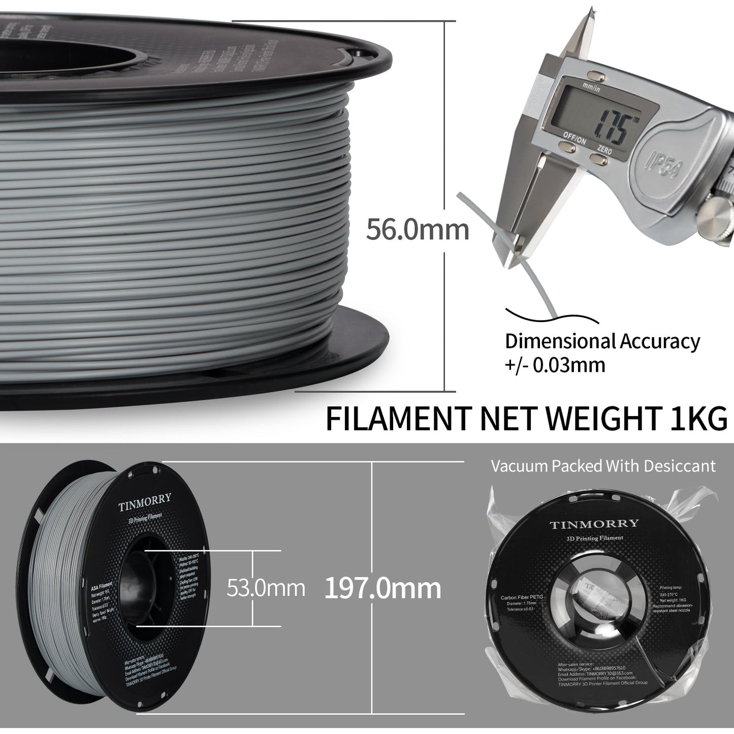 Filament ASA TINMORRY 1,75 mm 1 kg