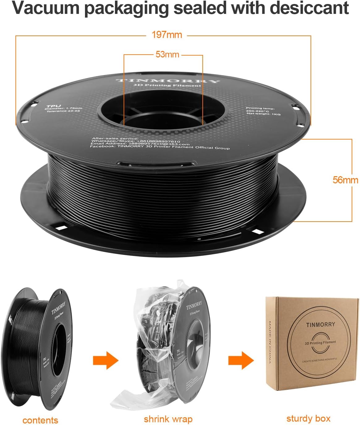 TINMORRY TPU 95A Filament 1.75mm 1Kg