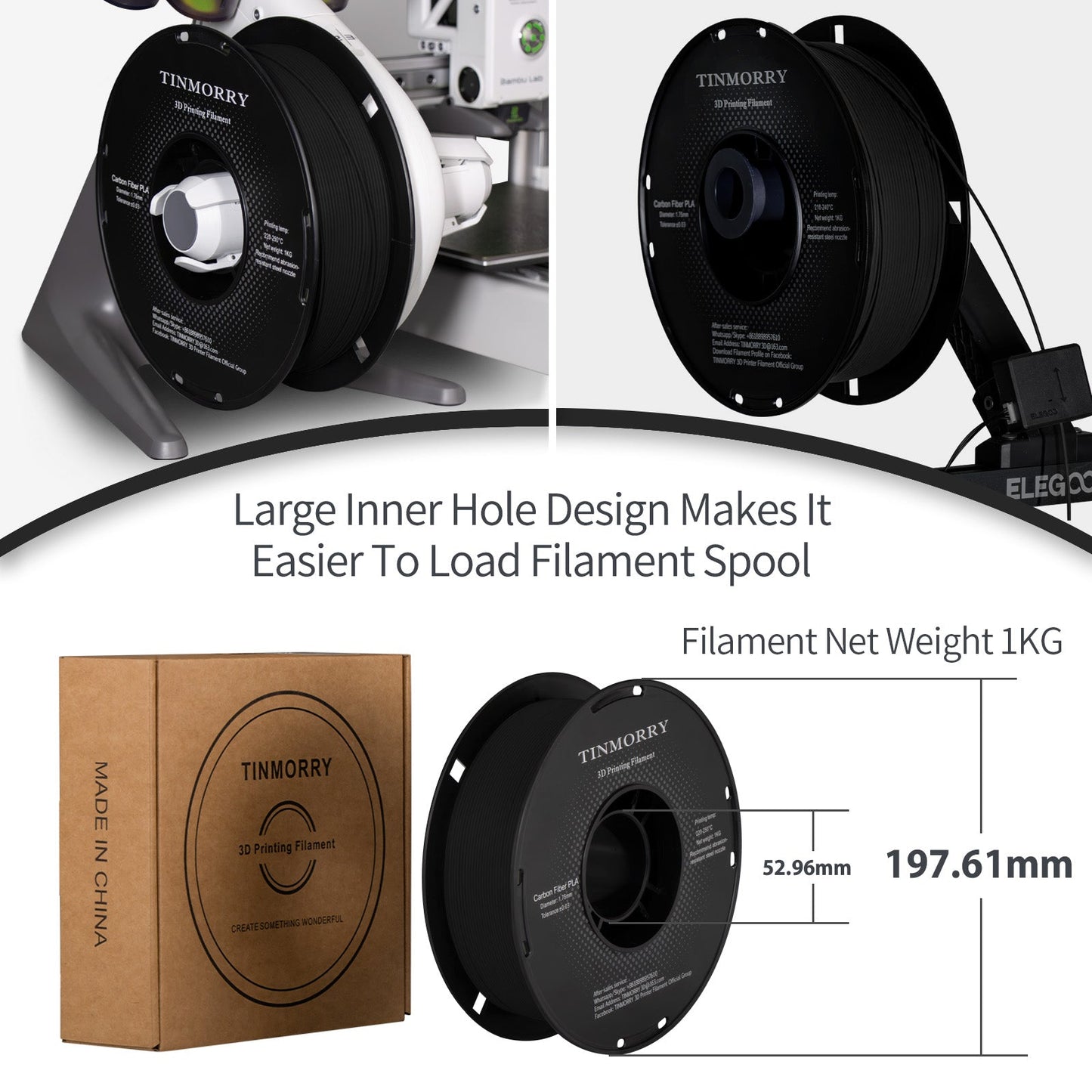 Filament PLA-CF TINMORRY 1,75 mm 1 kg