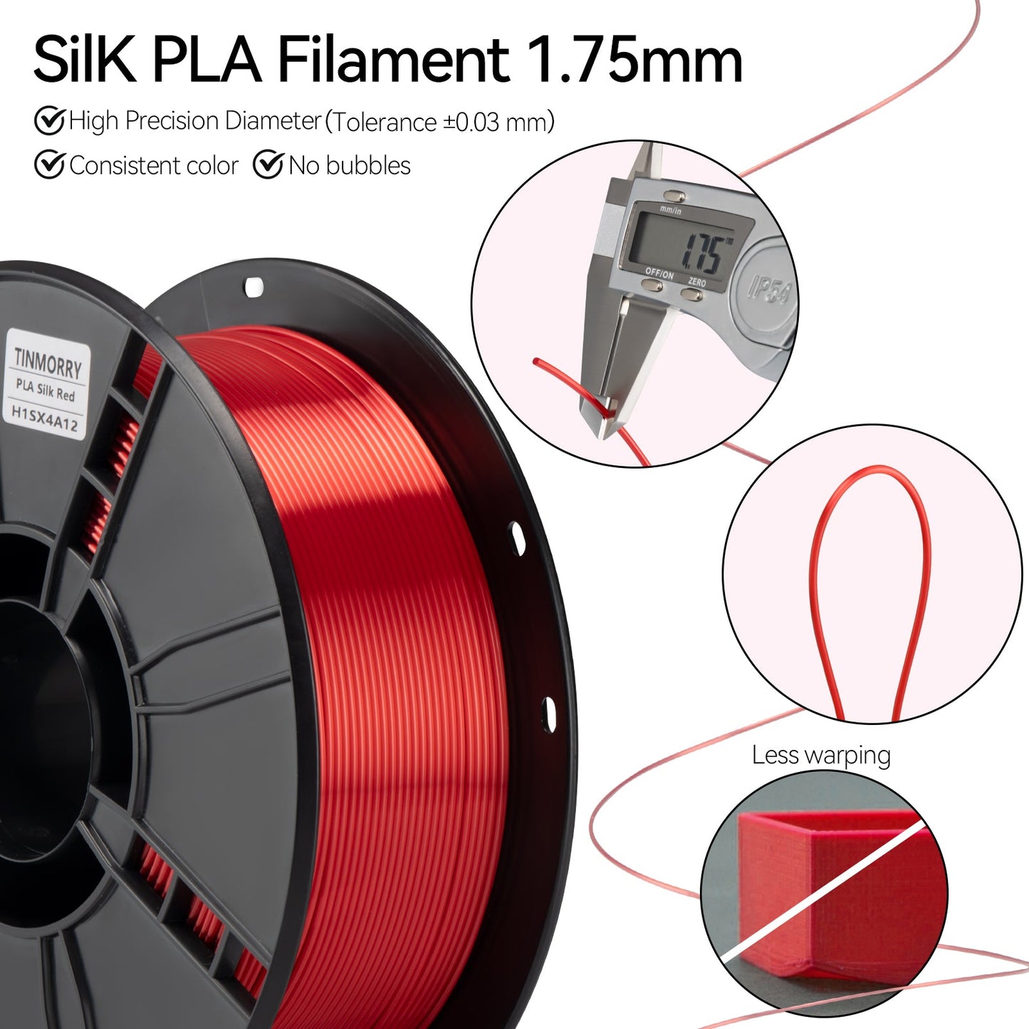 TINMORRY PLA Silk Filament 1.75mm 1Kg