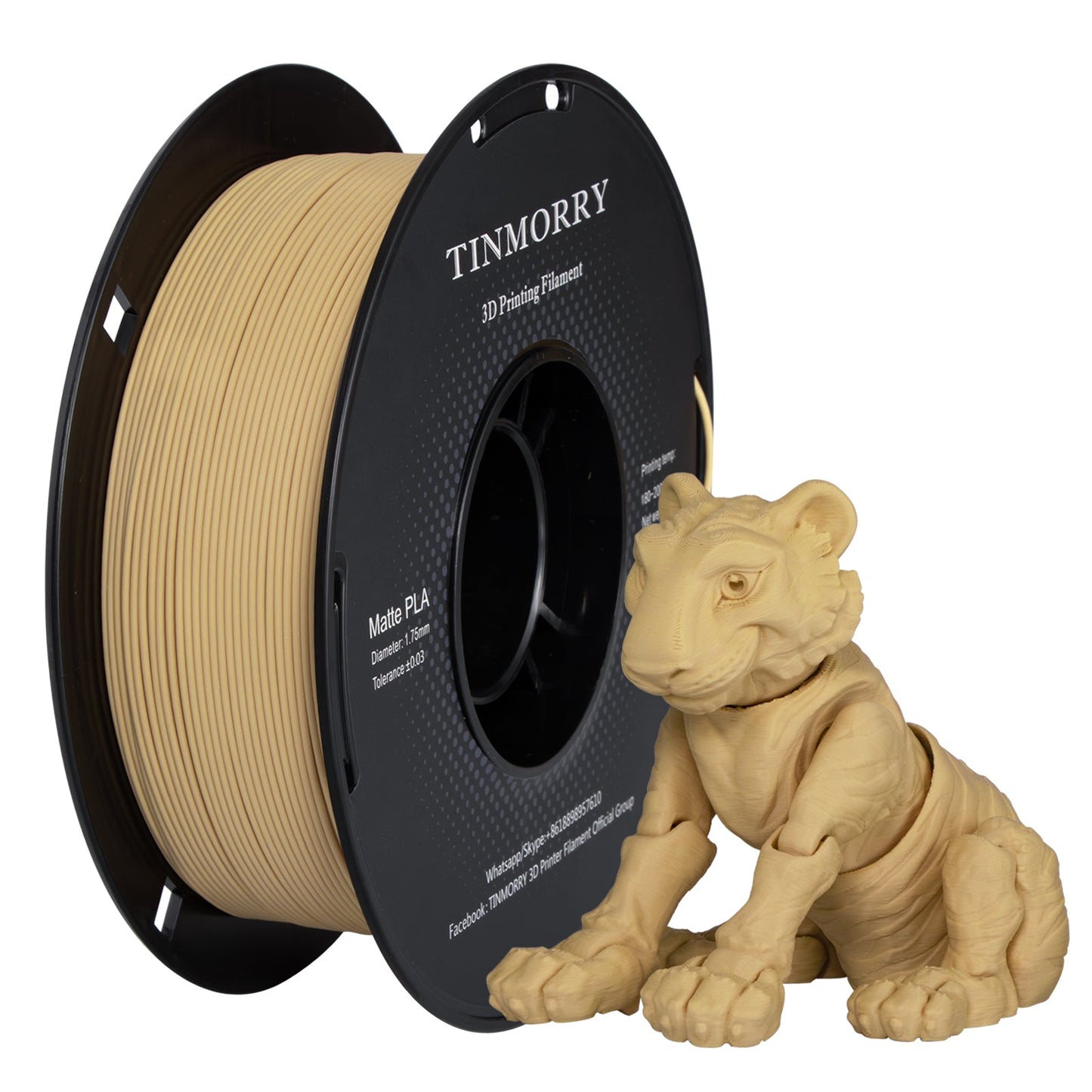 TINMORRY PLA Matte Filament 1.75mm 1Kg